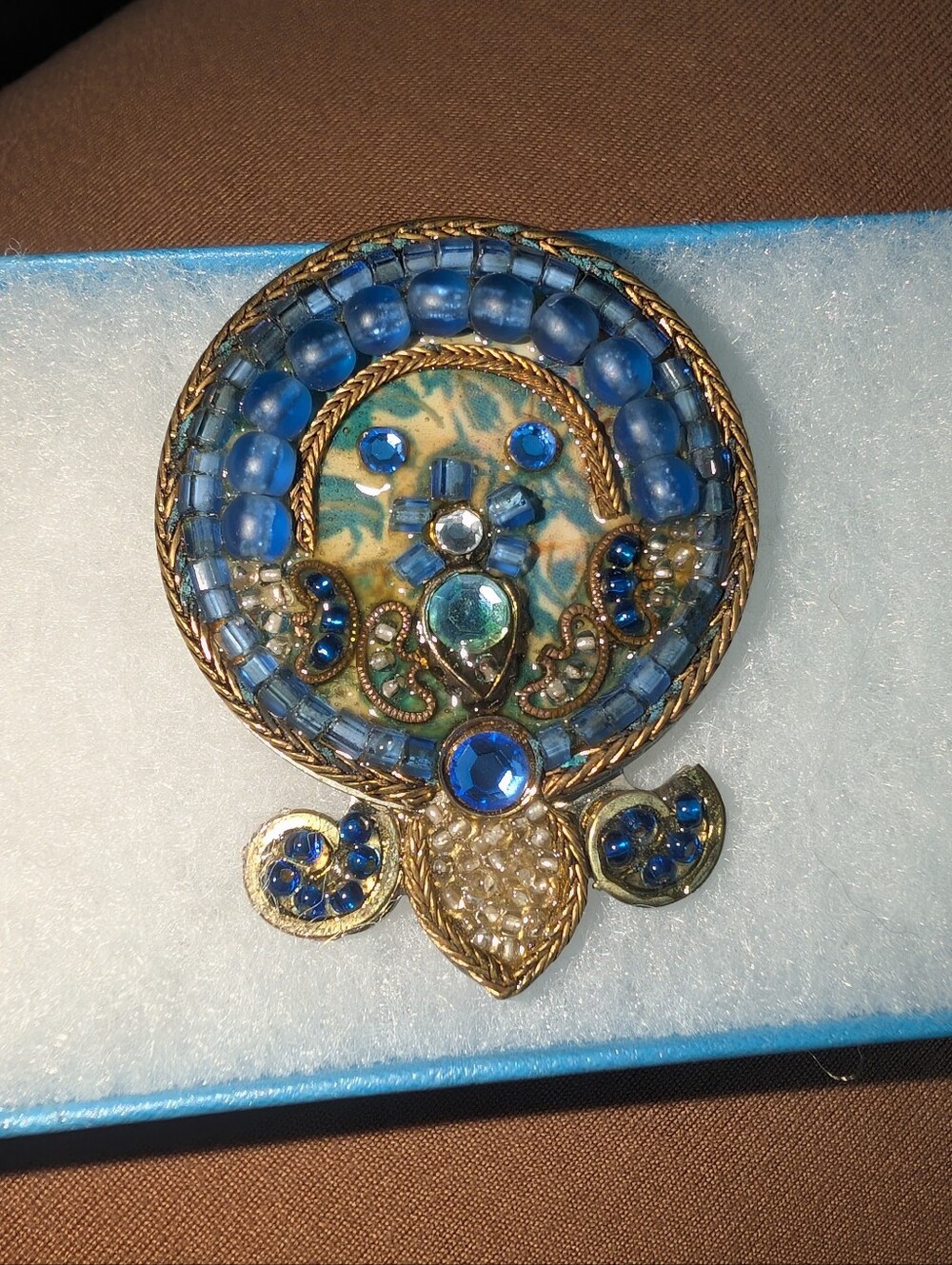 Beautiful Blue Vintage Ayala Bar Israeli Brooch